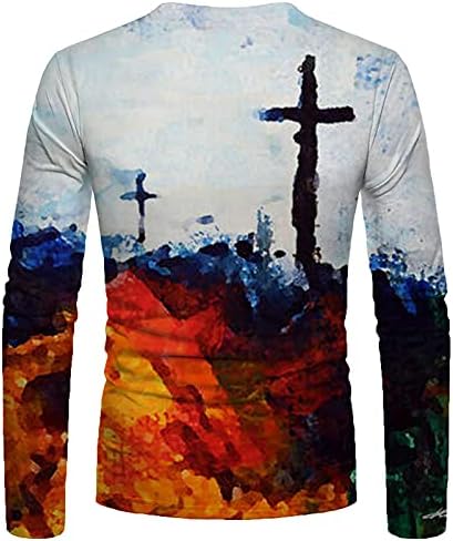 חייל ווקאצ'י חולצות שרוול ארוך לגברים, אביב 3D רחוב אמונה ישו ישו חוצה אימון אימון אתלטיקה