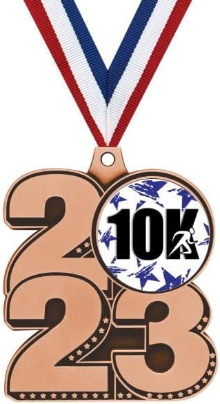 2023 פרס מדליית ריצה מעוצבת בתלת מימד 10K, מדליית גביע ברונזה 2 1/4