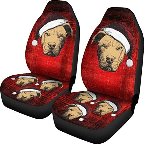 Pawlice Pit Bull Terrier על כיסויי מושב רכב הדפס אדום