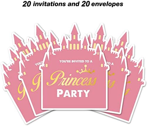 הזמנות למסיבת הנושא של הנסיכה עם מעטפות, 20 הנסיכה הקטנה הזמנות בצורת הזמנות יום הולדת מסיבת יום הולדת מזמינה