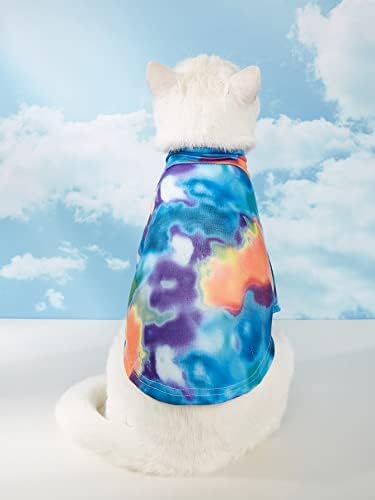 קוויני עניבה לצבוע כלב חולצה אפוד כלב הלבשה חתול בגדי גור חתלתול קטן בינוני גדול כלבים כחול גדול