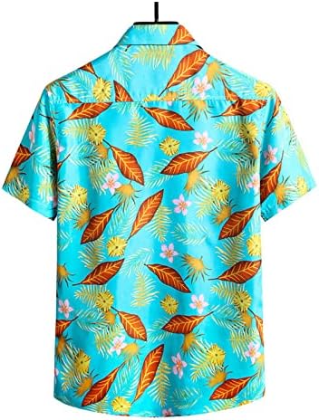 קיץ חולצות לגברים גברים קיץ הוואי חולצות גדול גודל דש מודפס סידור יומי צווארון רופף מזדמן גברים חולצות