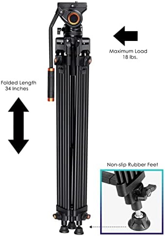 אלומיניום קוואד צינור מקצועי 72 אינץ 'חצובה לקאנון זום טלפוטו EF 75-300 ממ f/4.0-5.6 III