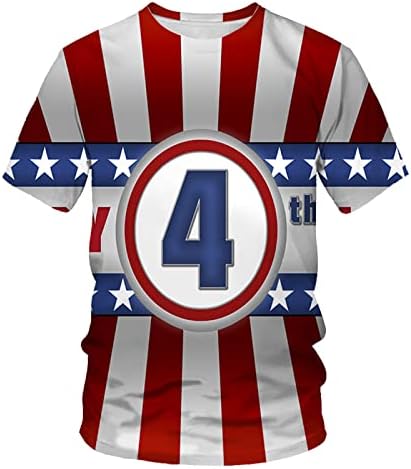 חולצות T פטריוטיות של Ruiruilico לגברים דגל 4 ביולי אמריקה 2023 שרוולים קצרים בקיץ להירגע בכושר גרפי תלת
