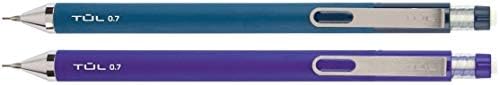 TUL 0.7 ממ עפרונות מכניים כחולים, מחק מילוי ומילוי עופרת צרור