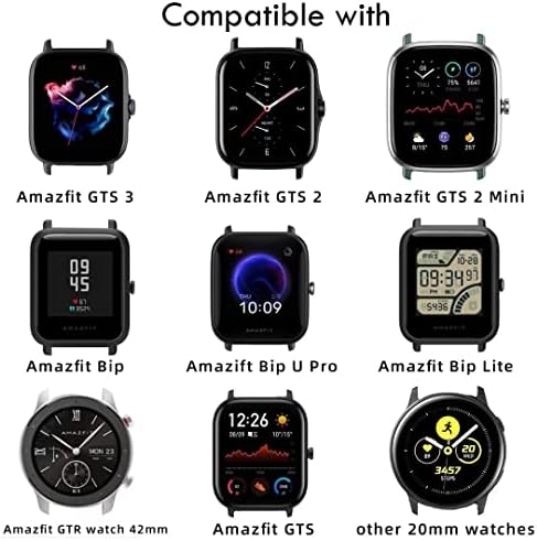 פס החלפה של ipartsonline תואם ל- Amazfit GTS 2/4 מיני/GTS 3/2/2E/BIP U Pro/Venu SQ/SQ 2/VivoActive 3 Smartwatch