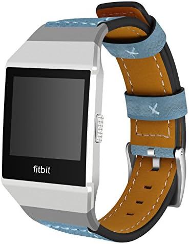 AISPORTS תואם להקה יונית של Fitbit לנשים, פס Fitbit יוני עור צמיד רך נושם ספורט צנוס צמיד מתכת אבזם אבזם