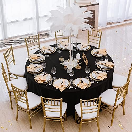10 יחידות עגול מפת שולחן בתפזורת רחיץ פוליאסטר שולחן בד קמטים עמיד כתם הוכחת שולחן כיסוי לחתונה קבלת מסעדה
