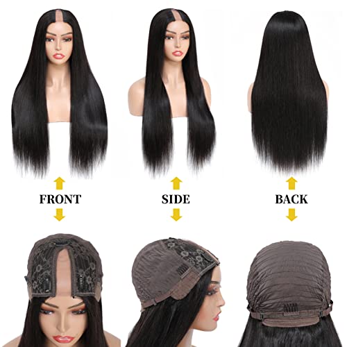 פאת שיער טבעי ברזילאי ישר פאת חלק לנשים שחורות ללא דבק ישר חלק פאות שיער טבעי 1 על 4 קליפ בצורת