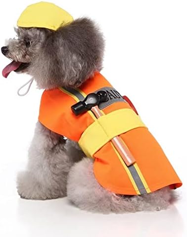 תחפושת קוספליי של עובד מגניב לכלבים גור מעיל מצחיק בגדי חיות מחמד מקסימים לכלבים בינוניים קטנים עם כובע m