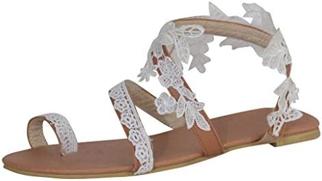 קיץ סנדלי נשים להחליק על נעליים שטוחות חמוד רצועות ריינסטון בוהן פתוח להחליק על חוף נעל סנדלי סנדלים שטוחים
