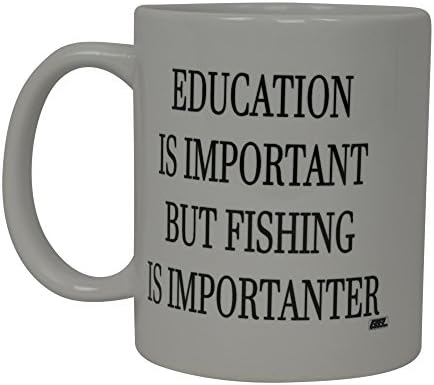 נוכלים נהר טקטי קפה ספל חינוך הוא חשוב אבל דיג הוא חשוב דגי חידוש כוס רעיון מתנה גדול עבור גברים לו