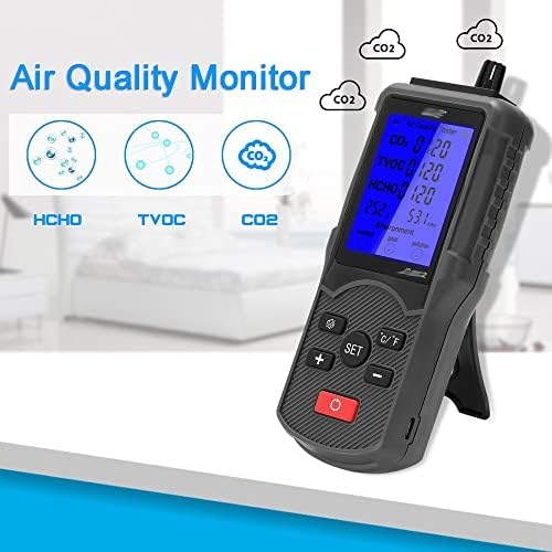 מדחום Llly Roomatoret Eary Air Tester CO2 TVOC טמפרטורה לחות למדידה מכשיר מדידה רב -פונקציונלי איכותי בודק