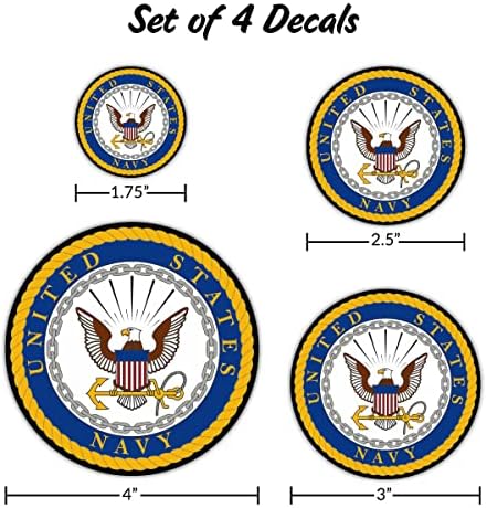 מדבקות חיל הים האמריקני מורשות רשמית - מדבקות צבאיות אמריקאיות בעלות 4 חלקים לחלונות משאיות או מכוניות,