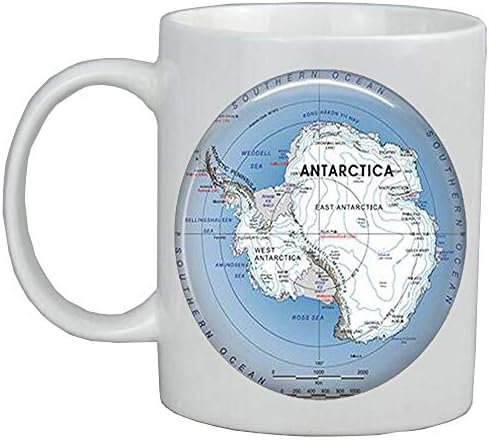 ספל קפה אופנה, ספל מפות אנטארקטיקה, תכשיטי מפת אנטארקטיקה, מפת קוטב דרום, ספל קפה מפה אנטארקטי, ספל קפה