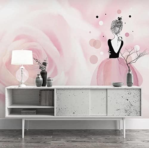 יוסוט תמונה מותאמת אישית 3d ורוד ורוד פרח בלט בלט טפט קיר גדול לילדים חדר נסיכה חדר חדר שינה קיר ציור