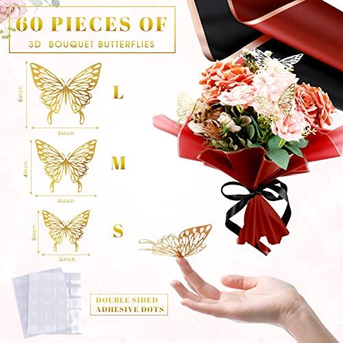 60 גיליונות נייר עטיפת פרחים 22.8 על 22.8 אינץ ' גיליונות נייר עטיפה פרחוניים רוז זר נייר עטיפה