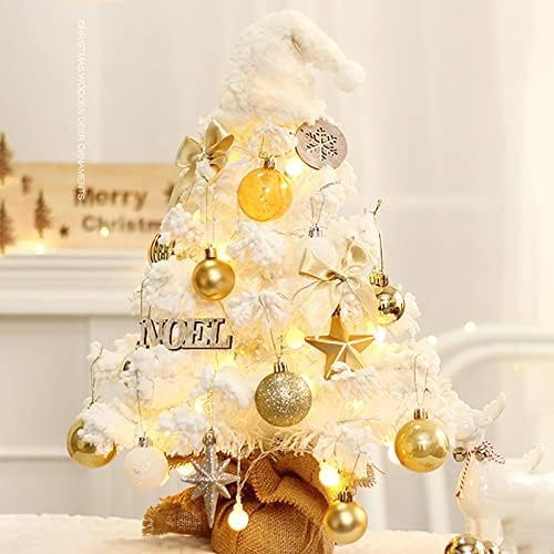 גמדי גנים קטנים 19.6 אינץ 'עץ חג המולד עץ חג המולד עץ חג המולד מלאכותי עץ חג המולד קטן עם אורות וקישוטים