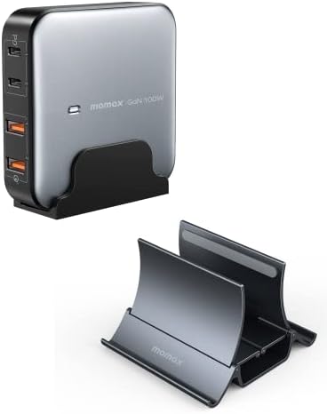 תחנת טעינה של Momax USB C, מטען USB C של 100W GAN עם חוט 6.56ft, מהיר U USB C PD Hub עם 2USB-C, 2USB-A, מחשב נייד
