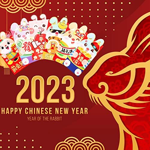 2023 השנה החדשה הסינית של ארנב מעטפות אדומות מעטפות ירח סיני מעטפות אדומות סיניות עם דפוסי