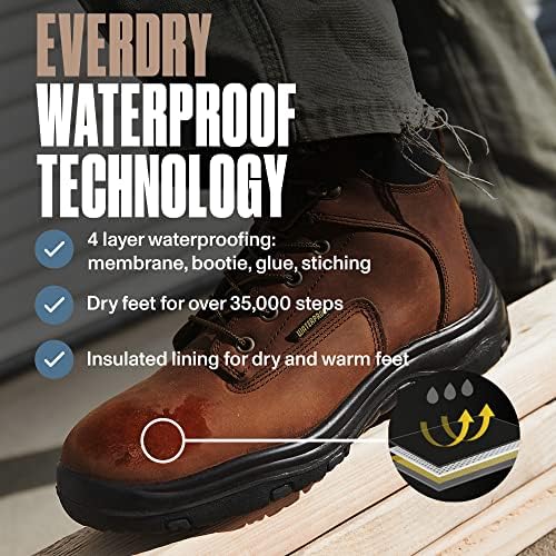 מגפי הליכה עמיד למים לגברים יבשים במיוחד, נעלי עור קלות משקל, מגפי קרסול חיצוניים צבאיים טקטיים
