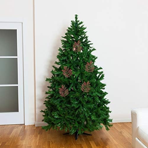 עץ חג המולד של Jojofuny בוחרים 5 יחידות חג המולד מלאכותי עץ חג המולד תליון סימולציה של עלה רוז עיצוב