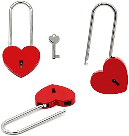 1 pcs אדום בצורת לב בצורת מנעול אהבה חמוד עם מפתח לקופסאות תכשיטים מעץ קטנות מחברת ארון מזוודה או מתנה