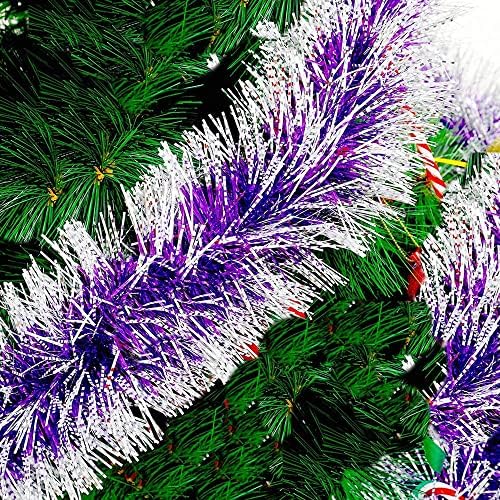 Lelecat 19 רגל טינסל גרלנד לקישוטים לחג המולד תפאורה לחג לשימוש חיצוני או מקורה או קישוטים למסיבות חתונה