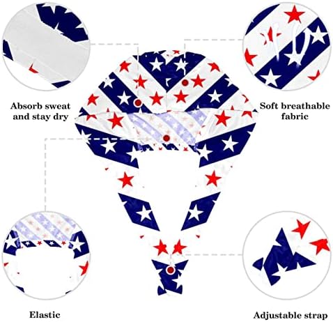 כובעי כובעי בופנט מתכווננים של דגל אמריקאי כובעים כובעים עובדים עם שיער קשת משובש