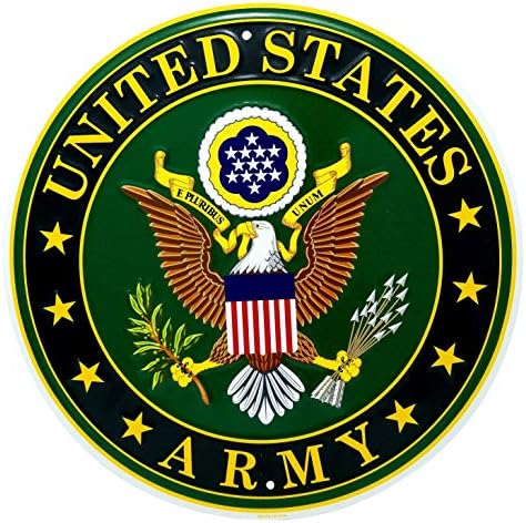 רמסון יבוא סמל צבא ארה ב 12 שלט מתכת עגול, תוצרת ארה ב