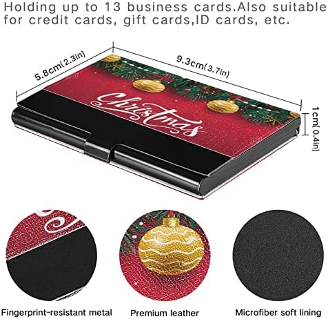 חג המולד ארז כדור פעמון כרטיס ביקור מחזיק עבור נשים גברים כרטיס ביקור מחזיק מקרה עם עור אישי כרטיס אשראי