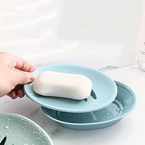 מחזיק סבון מתלה בר סבון עם עיצוב ניקוז, מתקן סבון שכבה כפולה, מתאים לחדר אמבטיה, מקלחת, מטבח, חדר כביסה