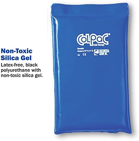 Chattanooga Colpac, חבילת קרח ג'ל לשימוש חוזר לטיפול קר, 5.5 x 7.5 רבע גודל 2 חבילה, ויניל כחול, עם