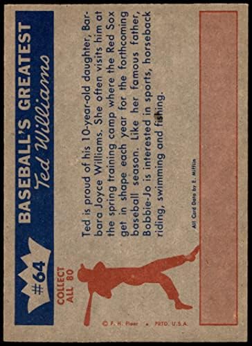 1959 Fleer 64 בת ואבא מפורסם ג'ויס וויליאמס בוסטון רד סוקס NM/MT Red Sox