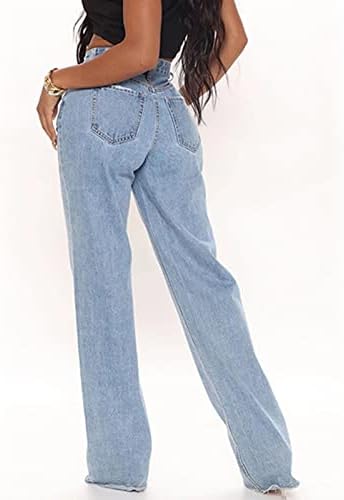 מכנסי ג'ינס ג'ינס של CJHDYM מכנסיים אופנה שמלות ג'ינס דקיקות מוצקות מכנסיים אמצע מותן מגף מגף