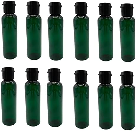 2 גרם בקבוקי פלסטיק קוסמו ירוקים -12 אריזה לבקבוק ריק ניתן למילוי מחדש - BPA בחינם - שמנים אתרים -