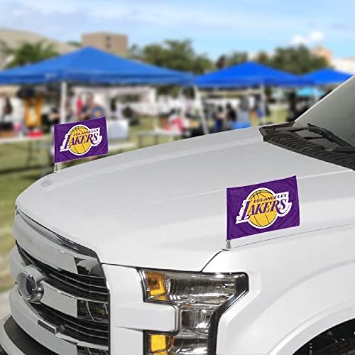 Fanmats 31890 Los Angeles Lakers שגריר דגלי רכב - 2 דגלי רכב מיני חבילה, 4in x 6in.