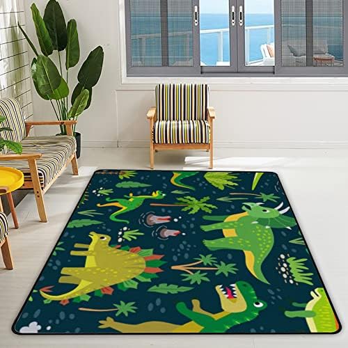Xollar רך ילדים גדולים שטיחים משתלת רכה זוחלת תינוקות משחק דינוזאור ירוק באזור יער שטיח לחדר ילדים