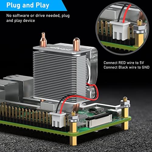 2 pcs פטל pi מאוורר קירור מגדל קרח מעבד קירור מעבד קירור לחימי חימום לפטל Pi 4 דגם B תואם עם Raspberry