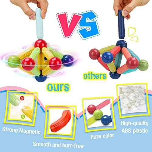 בלוקים מגנטיים של GEPER, בנות בנות צעצועי גיל 4-5 6-8, מקלות מגנטיים בניית צעצועים לילדים בגילאי 3-5 4-8,
