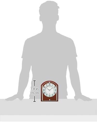 שעון רדיו 78, שעון שולחן, שעון כיתה גבוהה, גימור מראה, חום, 7.5 על 6.3 על 2.6 אינץ