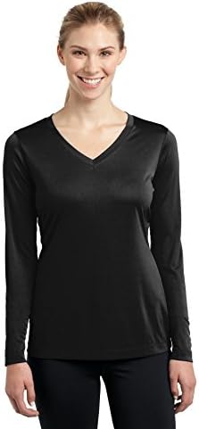 Sport Tek Tek Women Womewight v-neck מתחרה חולצת טריקו