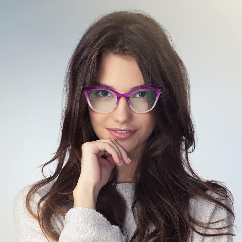 2 זוגות קייט טרנדי קריאת משקפיים לנשים, כחול אור חסימת מחשב קוראי + 2.5