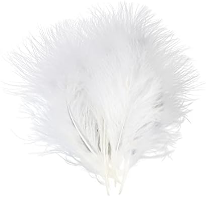 50 יחידות פלאפי לבן טורקיה נוצות עבור מלאכות כובעי כובע זמירה חתונה עיצוב הבית