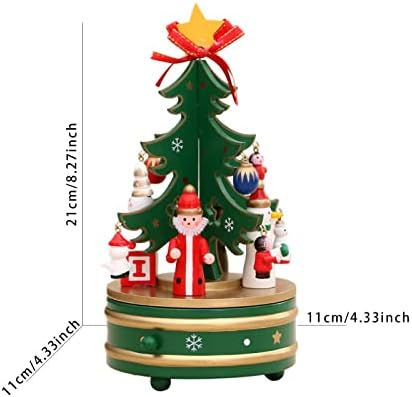 קופסת מוסיקה אניית קופסת מוסיקה לחג המולד קופסת עץ חג המולד עץ סיבוב קופסה מוזיקלית לחג המולד מתנות לשנה החדשה