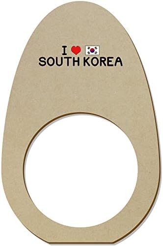 Azeeda 5 X 'אני אוהב את דרום קוריאה' טבעות מפיות מעץ/מחזיקי עץ