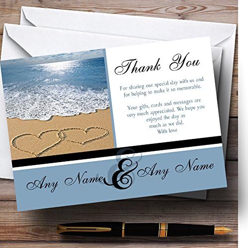 אהבת לב חול חוף ים אישית חתונה תודה לך כרטיסים