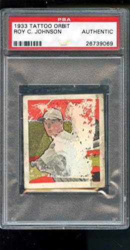 1933 קעקוע אורביט רוי סי. ג'ונסון בוסטון רד סוקס PSA כרטיס בייסבול מדורג - כרטיסי בייסבול מטלטלים