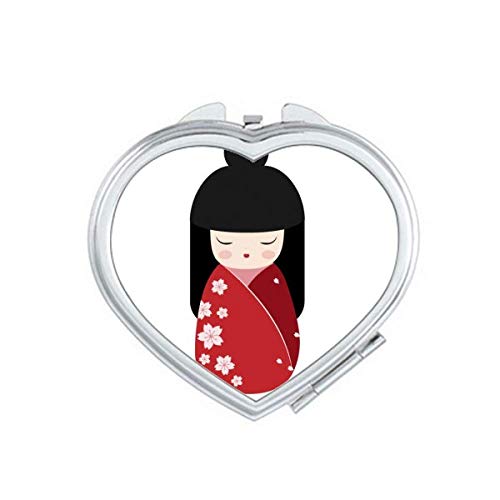 קימונו אדום סאקורה יפן ארט ארט דקו מתנה מראה אופנה מגדלת נסיעות איפור כיס כף יד נייד