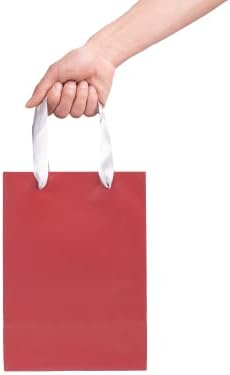 שקית מתנה של Ysmile Premium עם שקית נייר בוטיק רקמות עם ידית בינוני 9.8 אינץ ' - אדומה